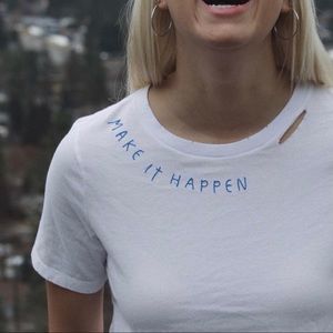 “Make It Happen” Distressed Tee |  Wild Fable
